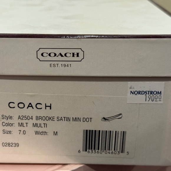 Coach Brooke Satin multi colored dot ballet flats - Picture 6 of 6